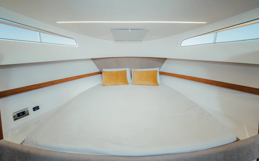 Forward cabin and upholstered berth